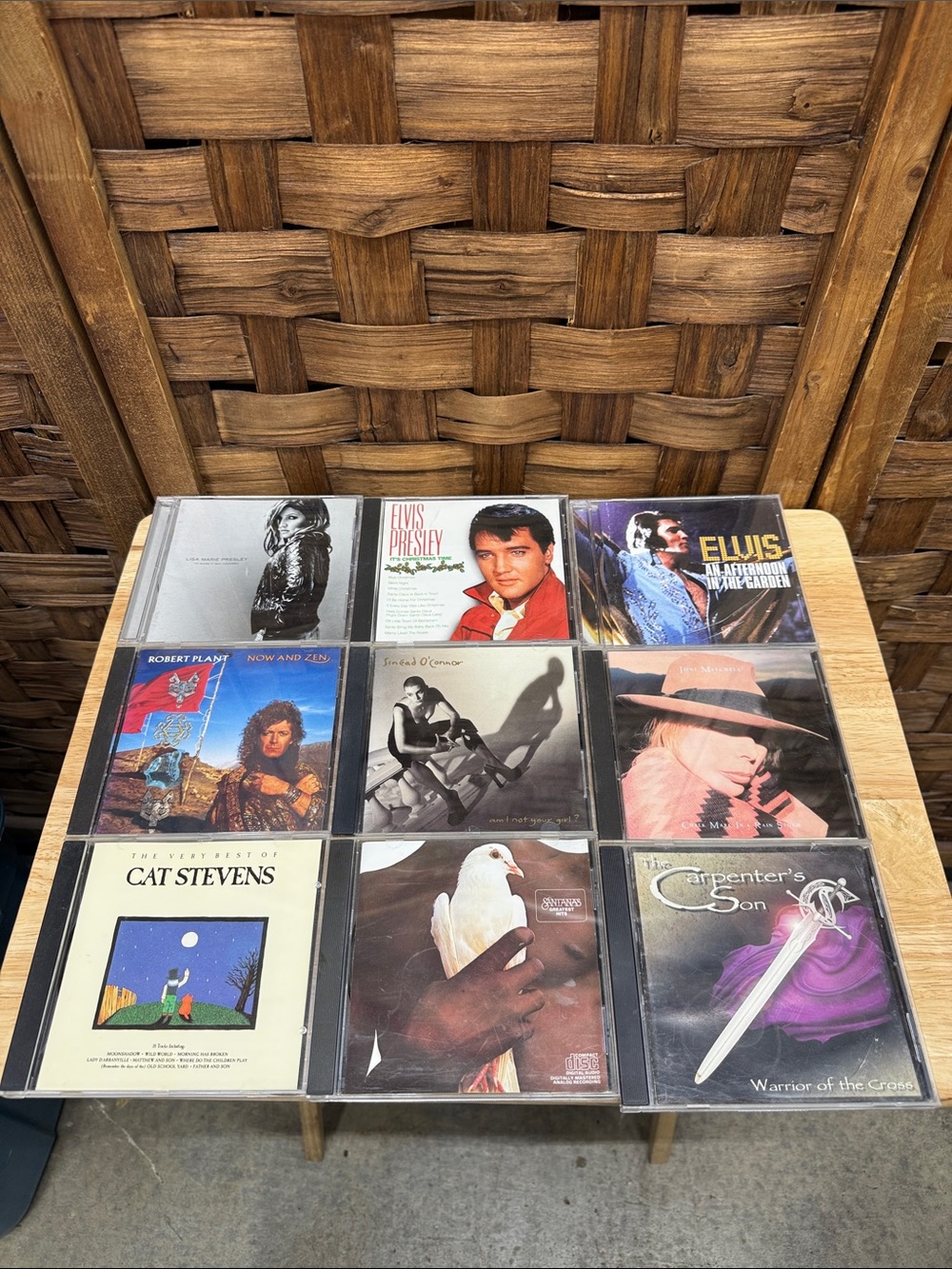 Lot of 9 Vintage Music CD Albums - Mixed Artists - Brown/Tan Accents
